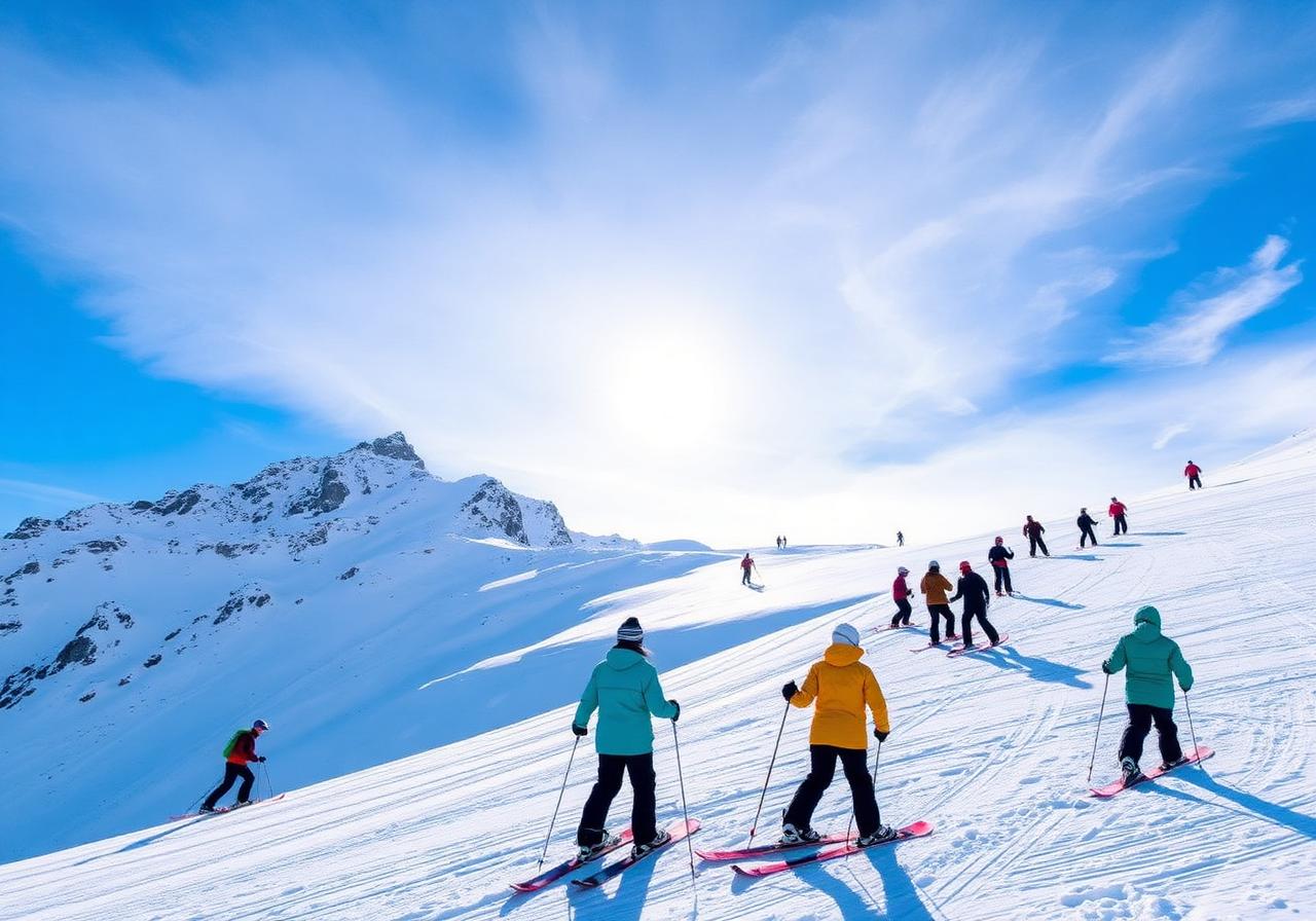 Pessoas esquiando em Bariloche